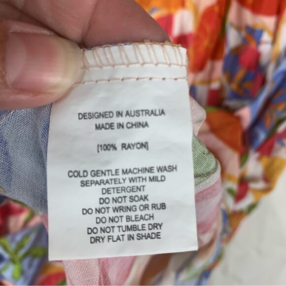 White Closet women's large Element Multicolor Floral Dress maxi tropical farm ri - Picture 12 of 14